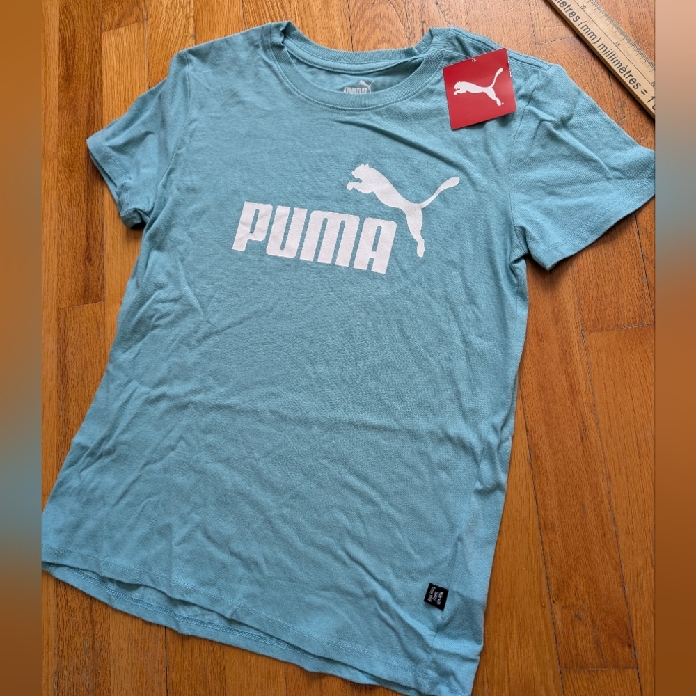 153.Nwt Puma Teal T-Shirt with White Logo